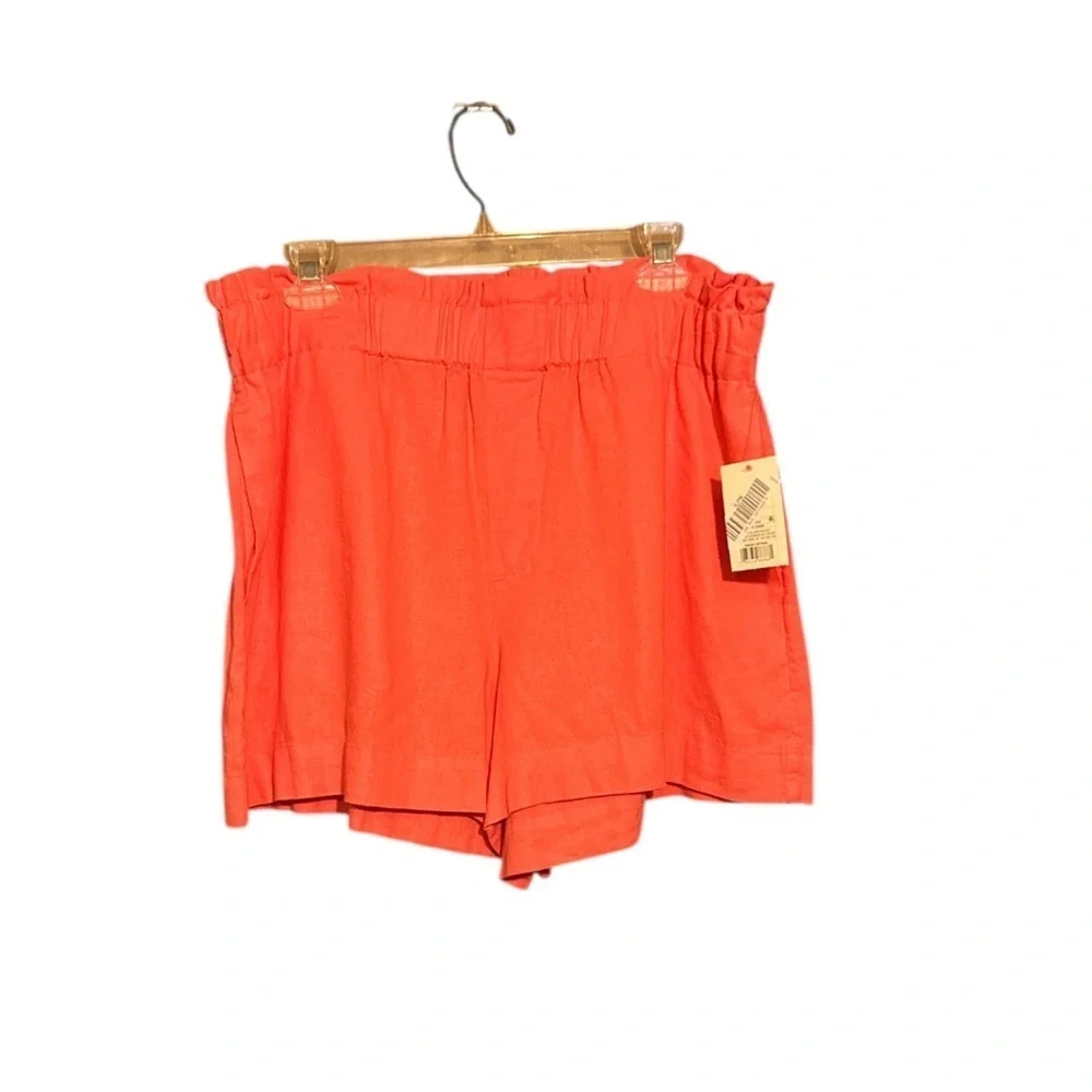 A new Day Women's Coral Shorts new size large linen blend